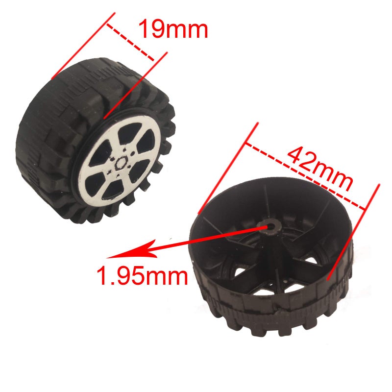 EUDAX 50pcs Plastic Roll 2mm Dia Shaft Toys Wheel and 25Pcs STEM Shaft Round Rod Axles for DIY Toy RC Car Truck Boat Helicopter Model Part - Image 2